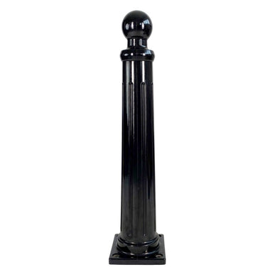 Poteau à mémoire de forme design tête boule Ø 167 mm noir - platine 212×212, 900 mm