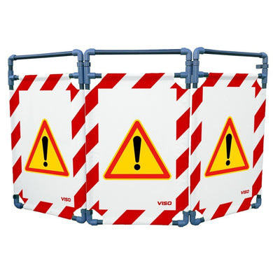 Barrière d'intervention 3 panneaux – PVC ou Inox 304, H. 1 000 ou 1 800 mm