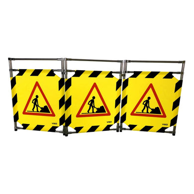 Barrière d'intervention 3 panneaux – PVC ou Inox 304, H. 1 000 ou 1 800 mm