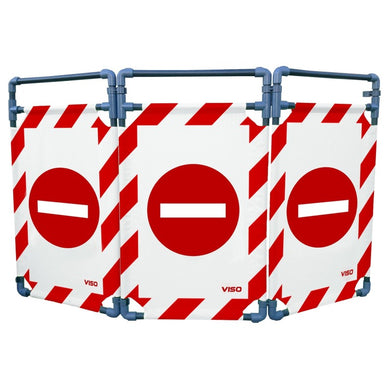 Barrière d'intervention 3 panneaux – PVC ou Inox 304, H. 1 000 ou 1 800 mm