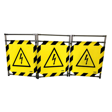 Barrière d'intervention 3 panneaux – PVC ou Inox 304, H. 1 000 ou 1 800 mm