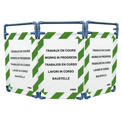 Barrière d'intervention 3 panneaux – PVC ou Inox 304, H. 1 000 ou 1 800 mm