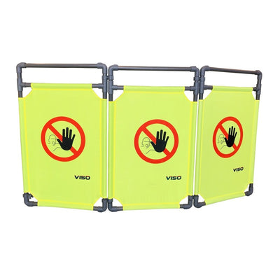 Barrière d'intervention 3 panneaux – PVC ou Inox 304, H. 1 000 ou 1 800 mm