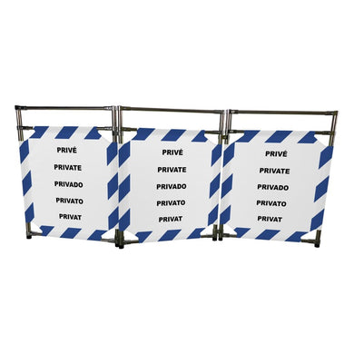 Barrière d'intervention 3 panneaux – PVC ou Inox 304, H. 1 000 ou 1 800 mm