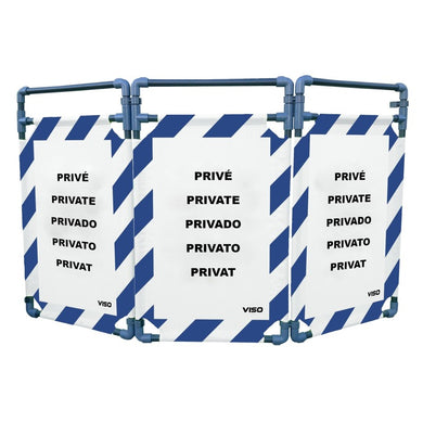 Barrière d'intervention 3 panneaux – PVC ou Inox 304, H. 1 000 ou 1 800 mm