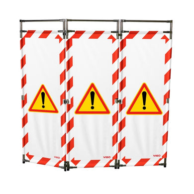 Barrière d'intervention 3 panneaux – PVC ou Inox 304, H. 1 000 ou 1 800 mm