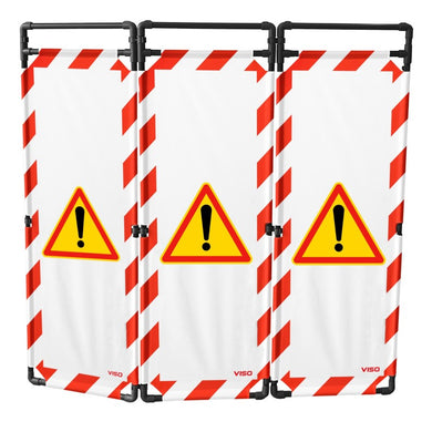 Barrière d'intervention 3 panneaux – PVC ou Inox 304, H. 1 000 ou 1 800 mm
