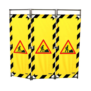 Barrière d'intervention 3 panneaux – PVC ou Inox 304, H. 1 000 ou 1 800 mm