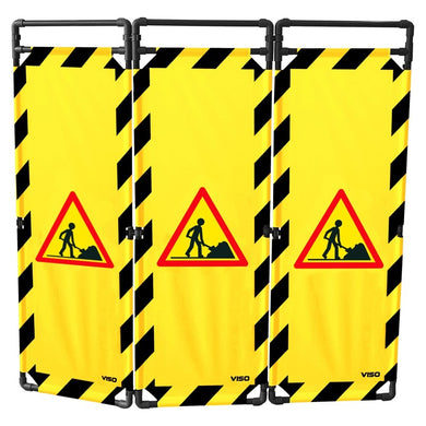Barrière d'intervention 3 panneaux – PVC ou Inox 304, H. 1 000 ou 1 800 mm