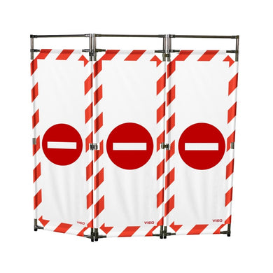 Barrière d'intervention 3 panneaux – PVC ou Inox 304, H. 1 000 ou 1 800 mm