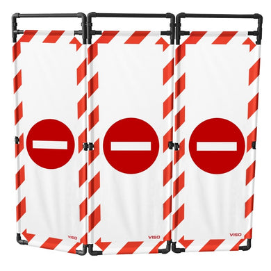 Barrière d'intervention 3 panneaux – PVC ou Inox 304, H. 1 000 ou 1 800 mm