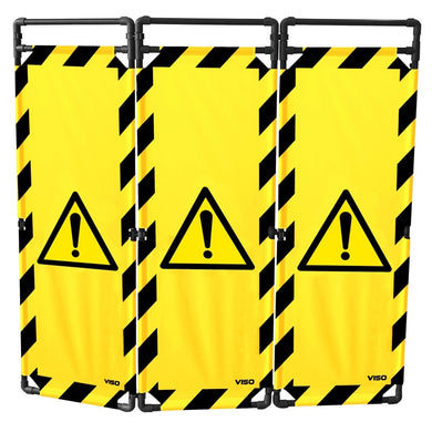 Barrière d'intervention 3 panneaux – PVC ou Inox 304, H. 1 000 ou 1 800 mm