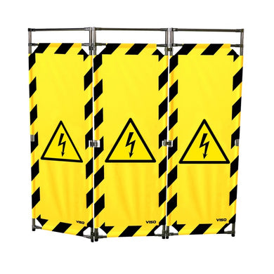 Barrière d'intervention 3 panneaux – PVC ou Inox 304, H. 1 000 ou 1 800 mm