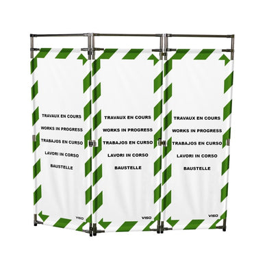 Barrière d'intervention 3 panneaux – PVC ou Inox 304, H. 1 000 ou 1 800 mm