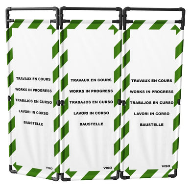 Barrière d'intervention 3 panneaux – PVC ou Inox 304, H. 1 000 ou 1 800 mm