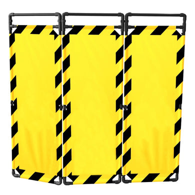Barrière d'intervention 3 panneaux – PVC ou Inox 304, H. 1 000 ou 1 800 mm