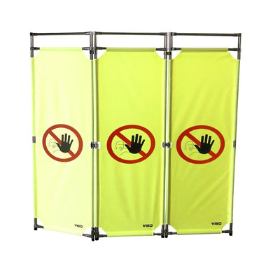 Barrière d'intervention 3 panneaux – PVC ou Inox 304, H. 1 000 ou 1 800 mm