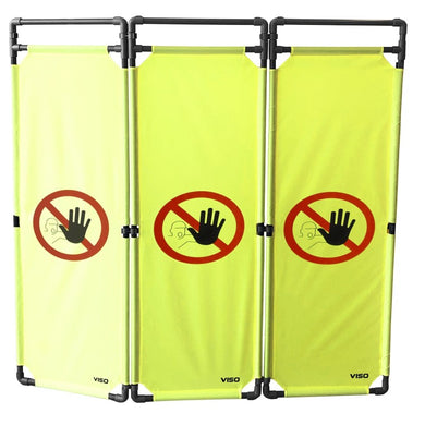 Barrière d'intervention 3 panneaux – PVC ou Inox 304, H. 1 000 ou 1 800 mm