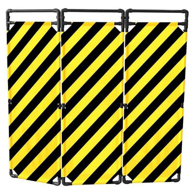 Barrière d'intervention 3 panneaux – PVC ou Inox 304, H. 1 000 ou 1 800 mm