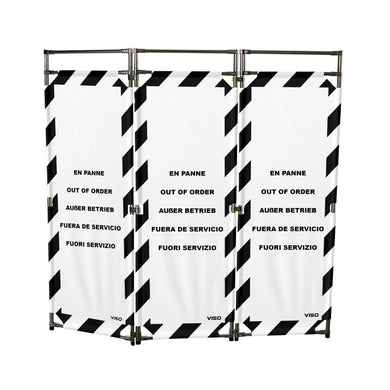 Barrière d'intervention 3 panneaux – PVC ou Inox 304, H. 1 000 ou 1 800 mm