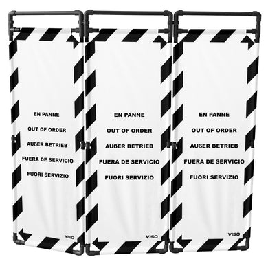 Barrière d'intervention 3 panneaux – PVC ou Inox 304, H. 1 000 ou 1 800 mm