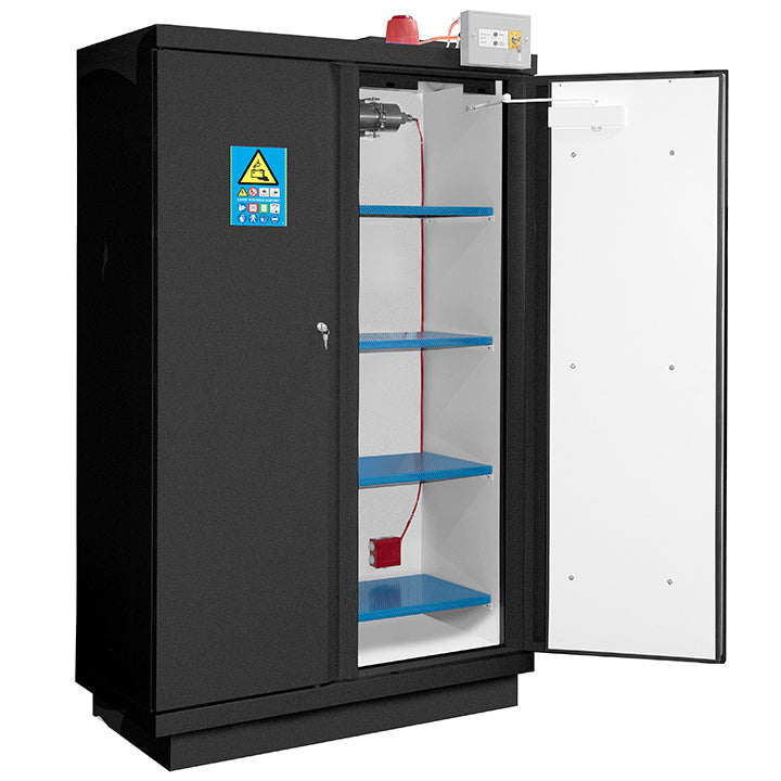 Armoire anti-feu 90 min batteries lithium haute 2 portes – Alarme VIG290 – Blanc