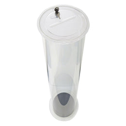 Urne ronde en PMMA transparent avec clés - 15L à 50L