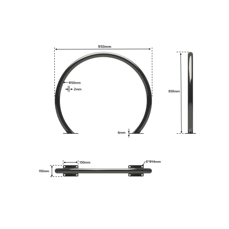 Arceau inox pour 1 ou 2 vélos