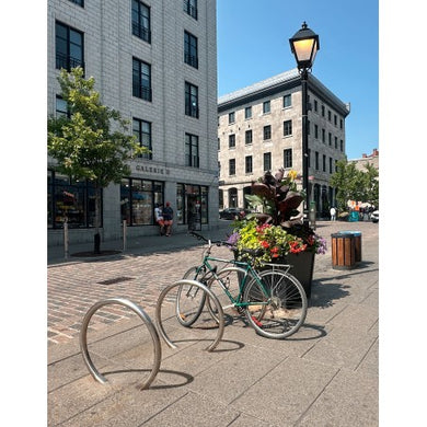 Arceau vélo inox 304 1 ou 2 places – Ø 50 mm, platine 150×110 mm