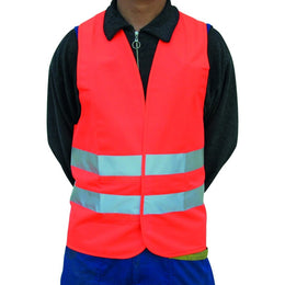 Gilet de sécurité réfléchissant orange ISO 20471 - fermeture velcro, taille XL