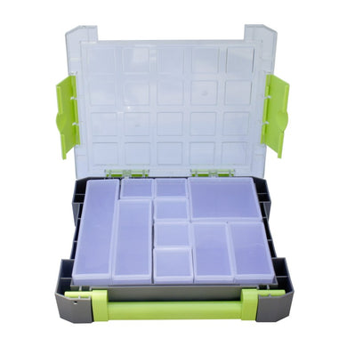Mallette organisatrice à godets amovibles - couvercle transparent polycarbonate