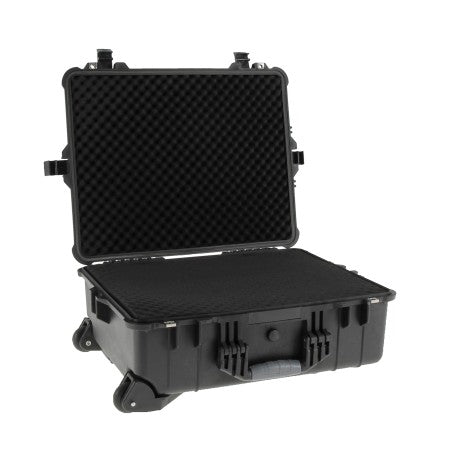 Valise étanche IP67 sur roulettes avec poignée télescopique et mousse prédécoupée